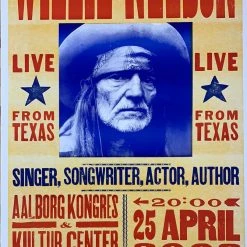 Willie Nelson - 2008 Hatch Show Print 4/25 Poster Aalborg, Denmark