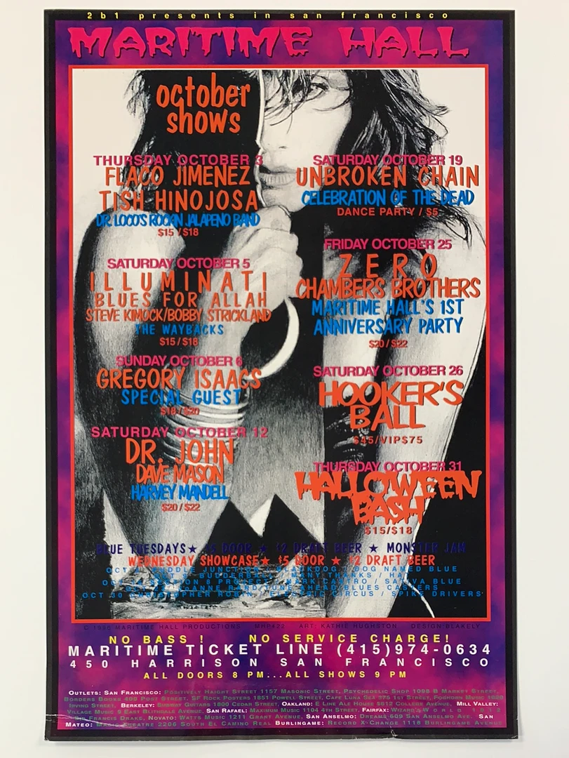 Gig Posters MHP 22 Maritime Hall - 1996 Kathie Hughston Poster October San Fran 1st