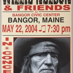 Willie Nelson - 2004 Franks Brothers 5/22 Poster Bangor, ME Gig Posters