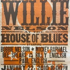 Gig Posters Willie Nelson - 2010 Hatch Show Print 1/22 Poster North Myrtle Beach, South Carolina