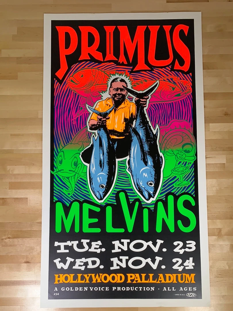 TAZ Gig Posters Primus - 1993 T.A.Z. Poster Hollywood, CA Palladium 1st Ed