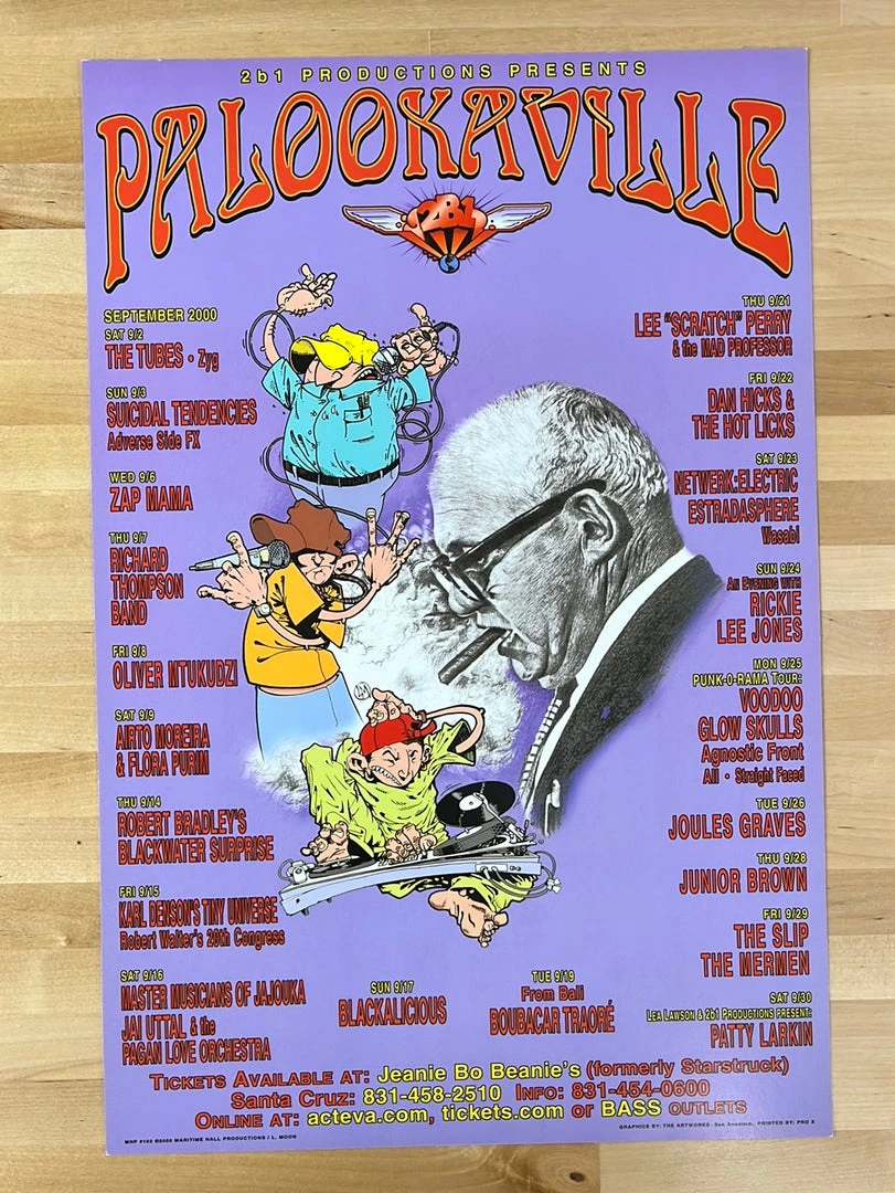The Artworks MHP 102 September - 2000 Poster Palookaville Santa Cruz, CA 1st Gig Posters