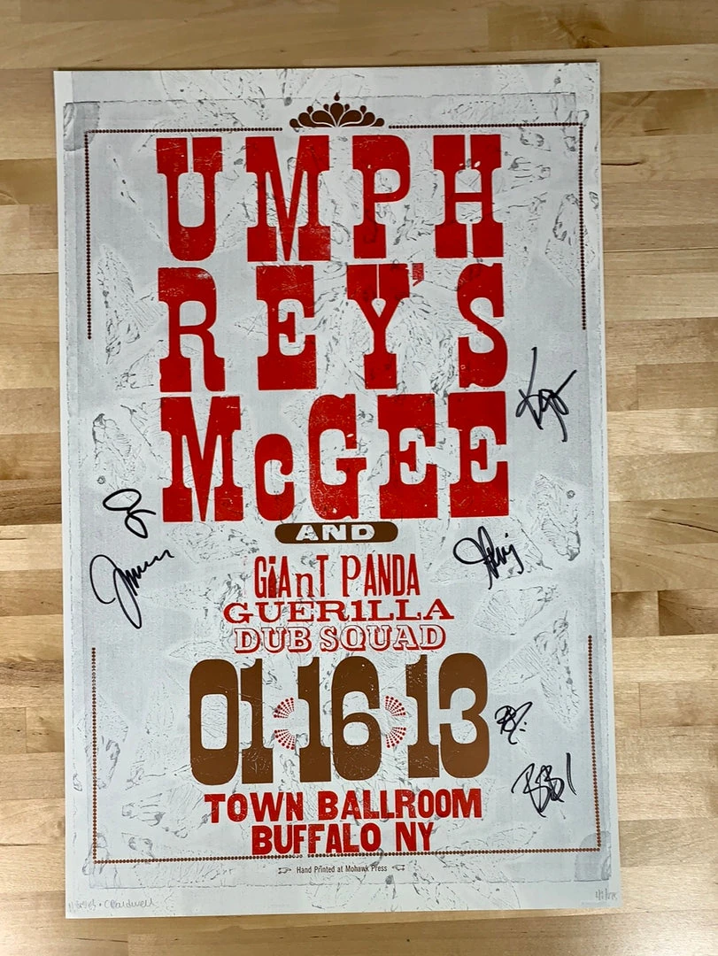 Mohawk Press Umphrey's McGee - 2013 Poster Buffalo, NY Band Signed 47/215