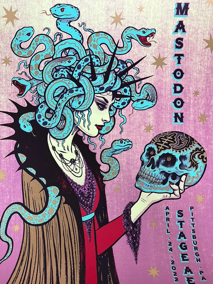 Gig Posters Mastodon - 2022 Tara McPherson Poster Pittsburgh, PA