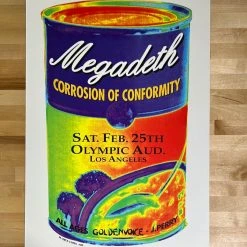 Megadeth - 1995 Matt Getz Poster Los Angeles, CA Del Mar Gig Posters
