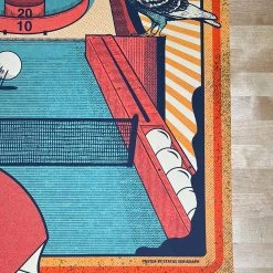 Pigeons Playing Ping Pong - 2020 Status Serigraph Poster Morris, CT Gig Posters