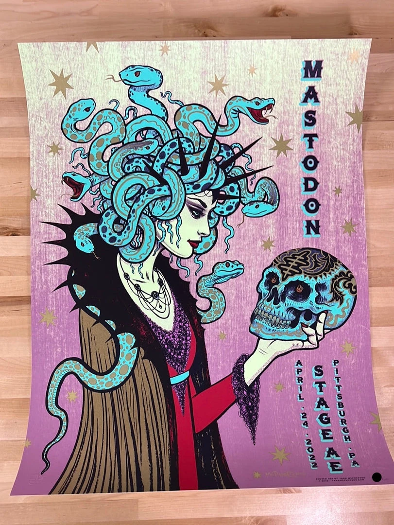 Gig Posters Mastodon - 2022 Tara McPherson Poster Pittsburgh, PA