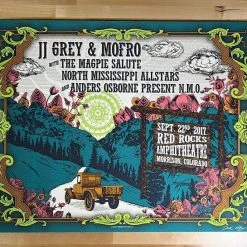 JJ Grey & Mofro - 2017 Derek Hatfield Poster Red Rocks Morrison, CO