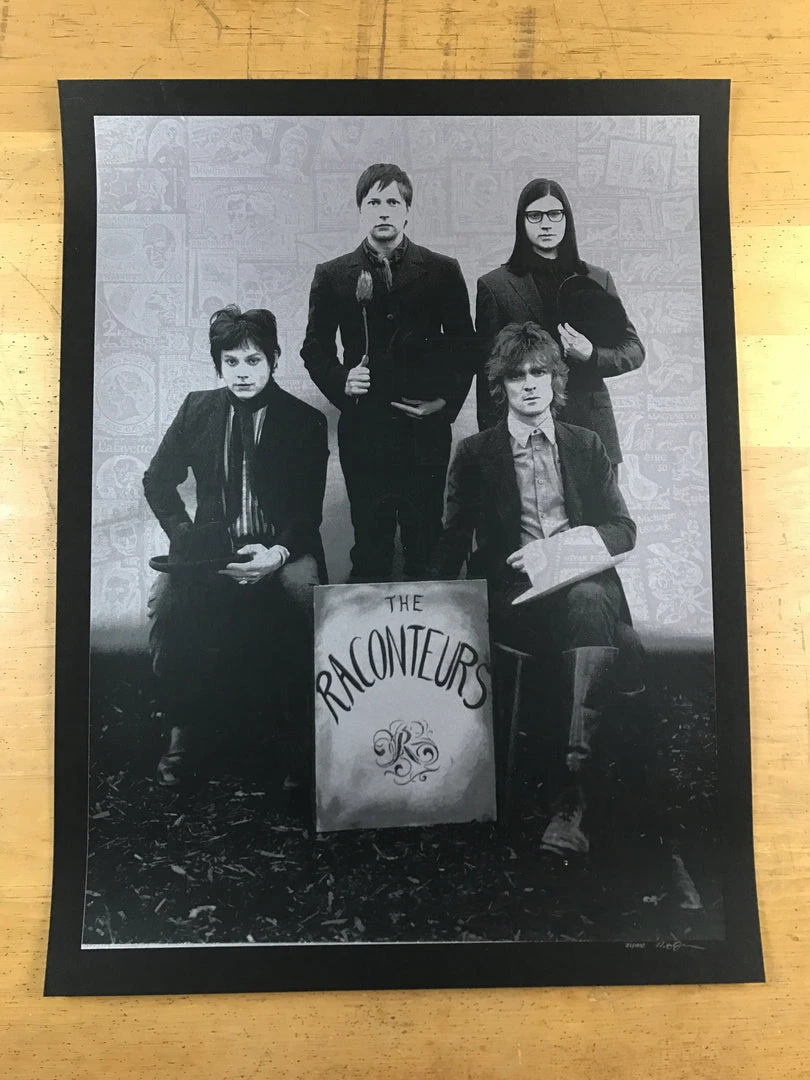The Raconteurs - 2008 Rob Jones Poster Black Light, Stamps, Jack White Gig Posters