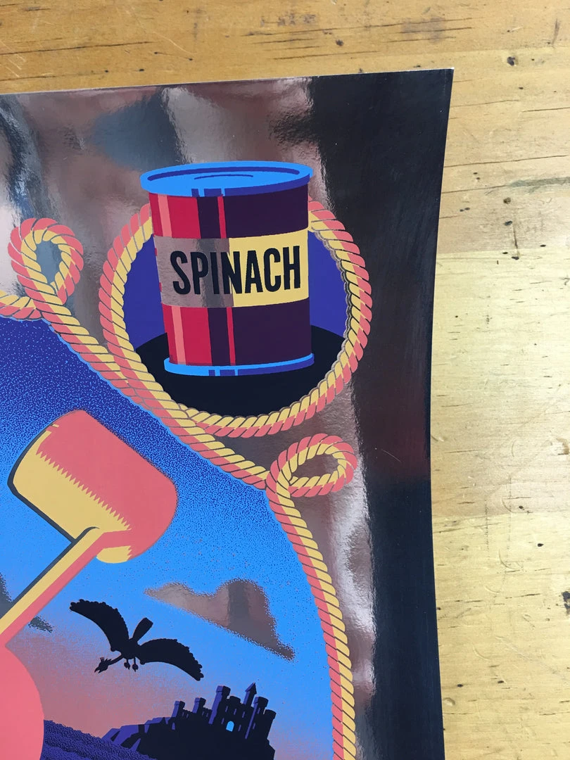 Popeye The Sailor Meets Sindbad The Sailor - 2014 Tom Whalen Poster Foil Blue Va Art Prints