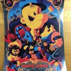 Popeye The Sailor Meets Sindbad The Sailor - 2014 Tom Whalen Poster Foil Blue Va Art Prints