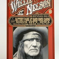 Gig Posters Willie Nelson - 2017 Mattole River Studios Poster Sioux City, IA