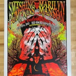 Smashing Pumpkins Marilyn Manson - 2015 Lindsey Kuhn Poster Red Rocks Morrison, CO 1st