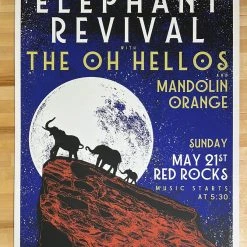 Sold Out Posters Elephant Revival - 2017 Poster Red Rocks Morrison, CO Colorado