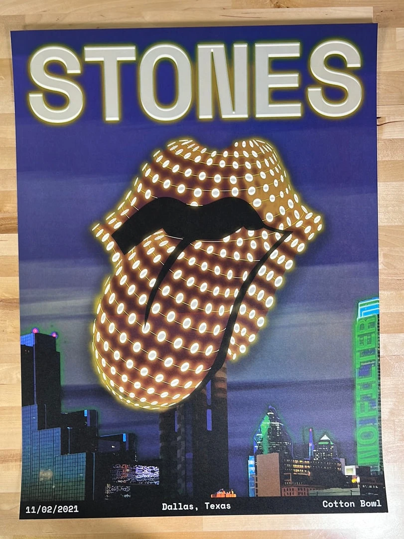 Sold Out Posters Gig Posters Rolling Stones - 2021 Poster No Filter Tour Dallas, TX
