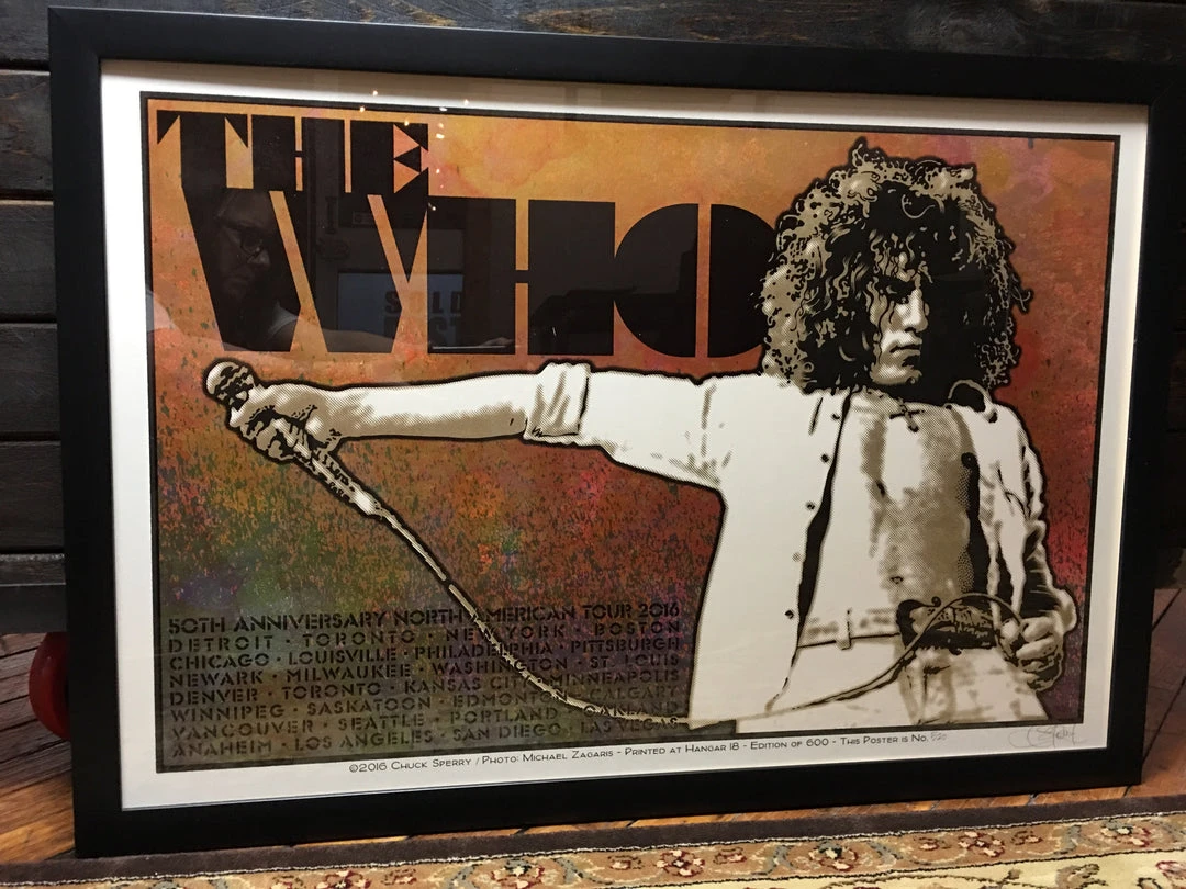 The Who - 2016 Chuck Sperry Poster Roger Daltry 50th Anniversary Tour FRAMED