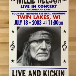 Willie Nelson - 2003 Franks Brothers 7/18 Poster Twin Lakes, WI Gig Posters