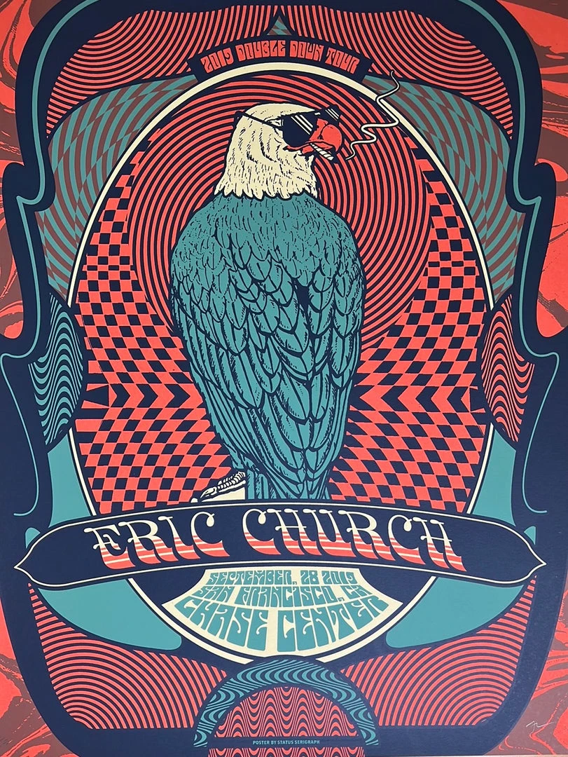 Eric Church - 2019 Status Serigraph Poster San Francisco, CA 1