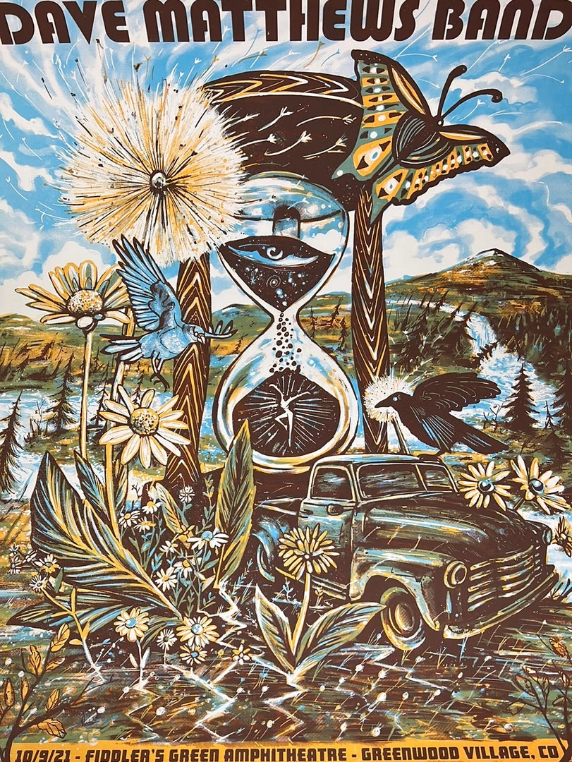 Dave Matthews Band - 2021 Zeb Love Poster Fiddler's Green, CO 10/9