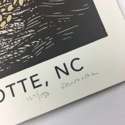 Ray LaMontagne - 2016 Justin Santora Poster Charlotte, NC Metro Credit Amphithea