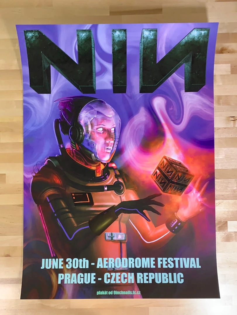 Nine Inch Nails - 2018 Julian Lasne Poster Prague, Czech Republic