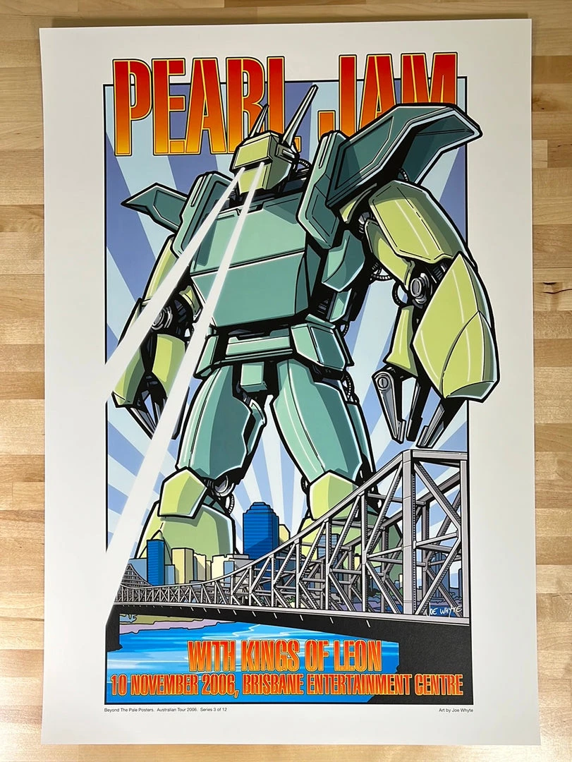 Pearl Jam - 2006 Joe Whyte Poster Brisbane, AUS Kings Of Leon