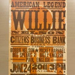 Willie Nelson - 2011 Hatch Show Print 6/24 Poster Ontario, California
