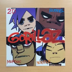 Sold Out Posters Gig Posters Gorillaz - 2001 Original Vinyl Poster Insert 12x12 Record Art