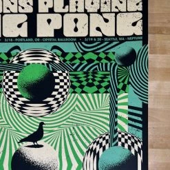 Pigeons Playing Ping Pong - 2022 Status Serigraph Poster OR/WA Run Gig Posters