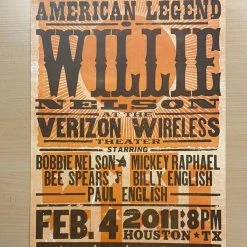 Gig Posters Willie Nelson - 2011 Hatch Show Print 2/4 Poster Houston, Texas