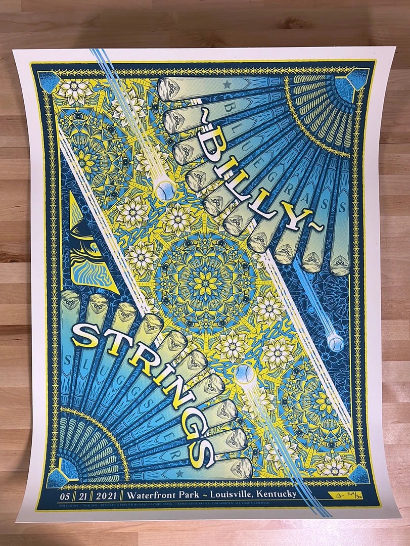 Half Hazzard Press Billy Strings - 2021 Half Hazard Poster Louisville, KY 5/21 Gig Posters