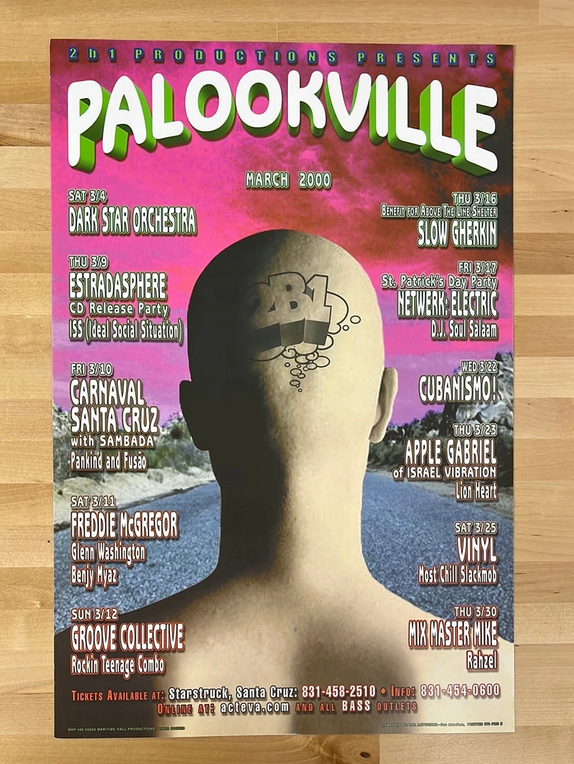 The Artworks MHP 88 March - 2000 Poster Palookaville Santa Cruz, CA 1st