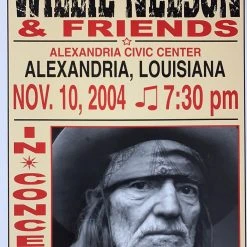 Willie Nelson - 2004 Franks Brothers 11/10 Poster Alexandria, LA