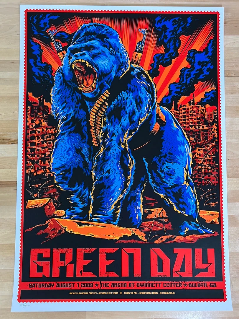 Green Day - 2009 Ken Taylor Poster Duluth, GA Gwinnett