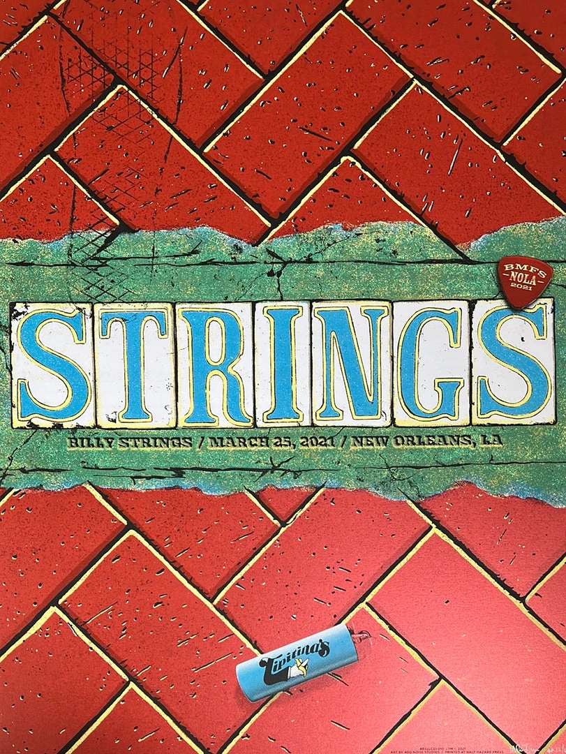 Billy Strings - 2021 Mike Tallman Poster New Orleans, LA 3/25 AP
