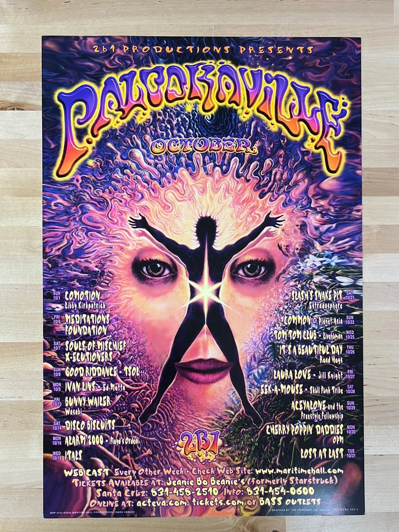 The Artworks MHP 103 October - 2000 Poster Palookaville Santa Cruz, CA 1st Gig Posters