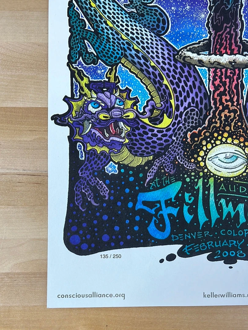 Keller Williams - 2008 Robert Marx Poster The Fillmore, Denver, CO