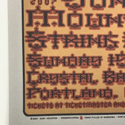 Gig Posters Yonder Mountain String Band - 2007 Gary Houston Poster Portland, OR Crystal Ballroom