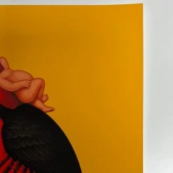 Fat Bird - 2020 Mike Mitchell Poster Yellow Fronted Woodpecker Yellow Variant