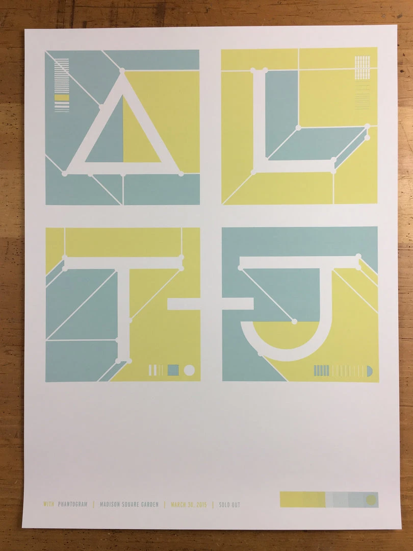 Sold Out Posters Art Prints Alt-J 2015 Poster New York, NY Madison Square Garden
