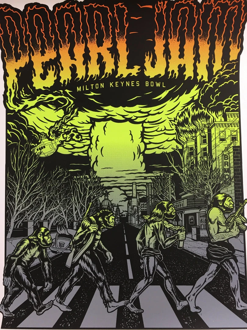 Ames Brothers Gig Posters Pearl Jam - 2014 Ames Design Poster Milton Keynes, UK Milton Keyes Bowl