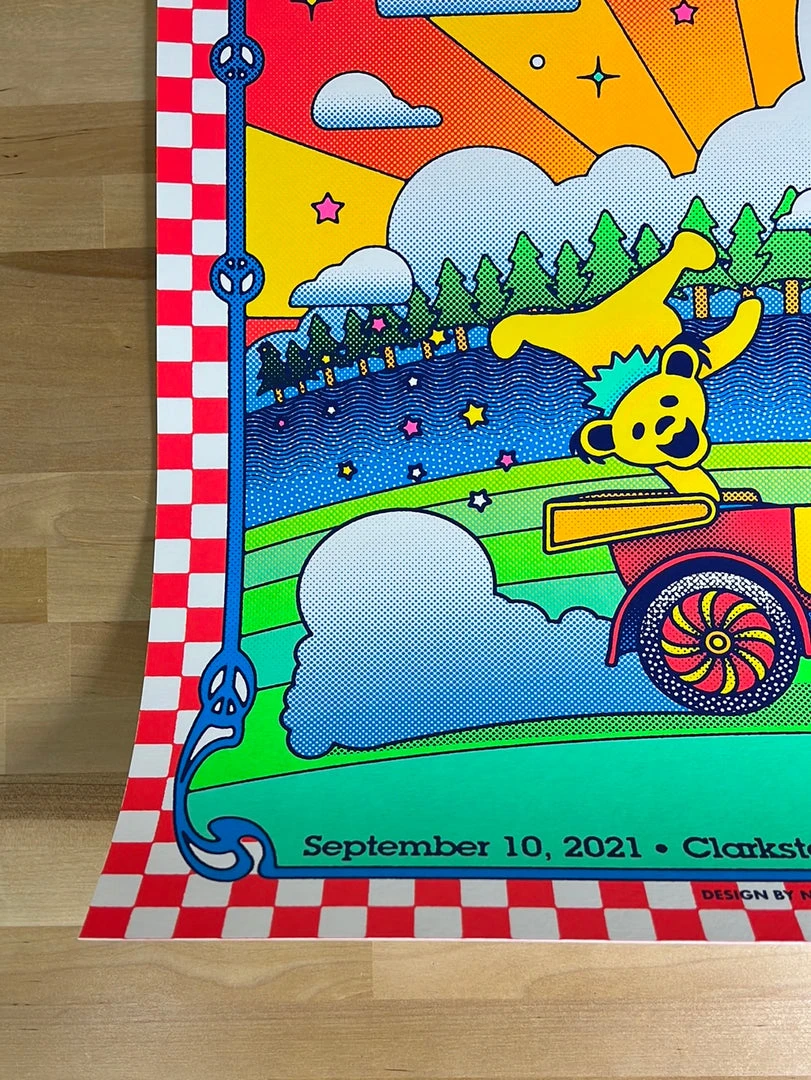 Dead & Company - 2021 Nate Gonzalez Poster Clarkston, MI DTE Energy Gig Posters