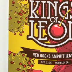 Colorado Kings Of Leon - 2017 Florey Poster Morrison, CO Red Rocks