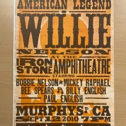 Willie Nelson - 2010 Hatch Show Print 9/12 Poster Murphys, California Gig Posters