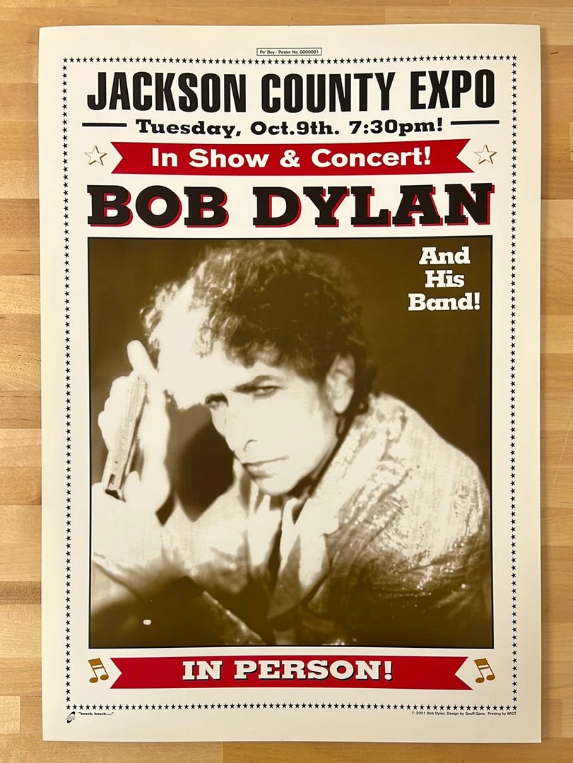 Bob Dylan - 2001 Geoff Gans Poster Central Point, OR Gig Posters