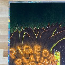 Railey Bace Prints Colorado Pigeons Playing Ping Pong - 2021 Bailey Race Poster Denver, CO FOIL