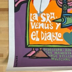 Eduardo Munoz Bachs La Sra Venus Y El Diablo - 1969 Cuban Movie Poster Original Vintage