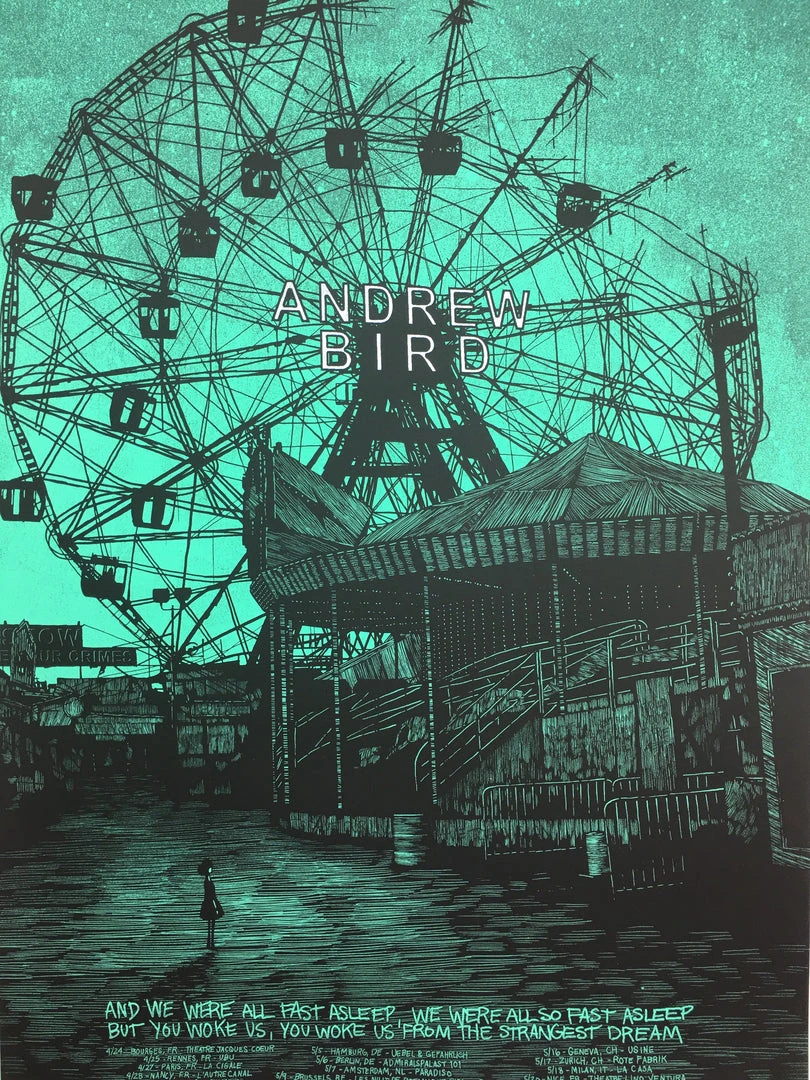 Andrew Bird - 2009 Daniel Danger Poster European Tour