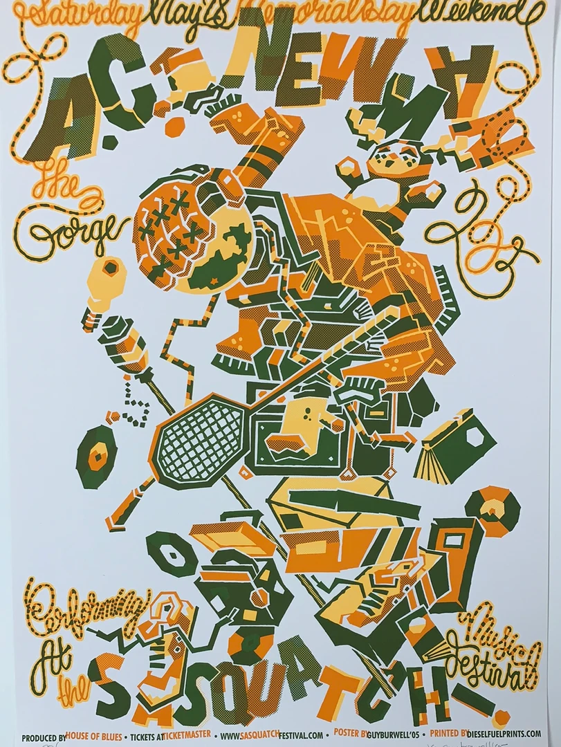 A.C. Newman - 2005 Guy Burwell Poster George, WA Gorge Amphitheatre