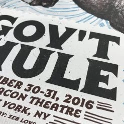 Gov't Mule - 2016 Zeb Love Poster Beacon Theatre New York, NY